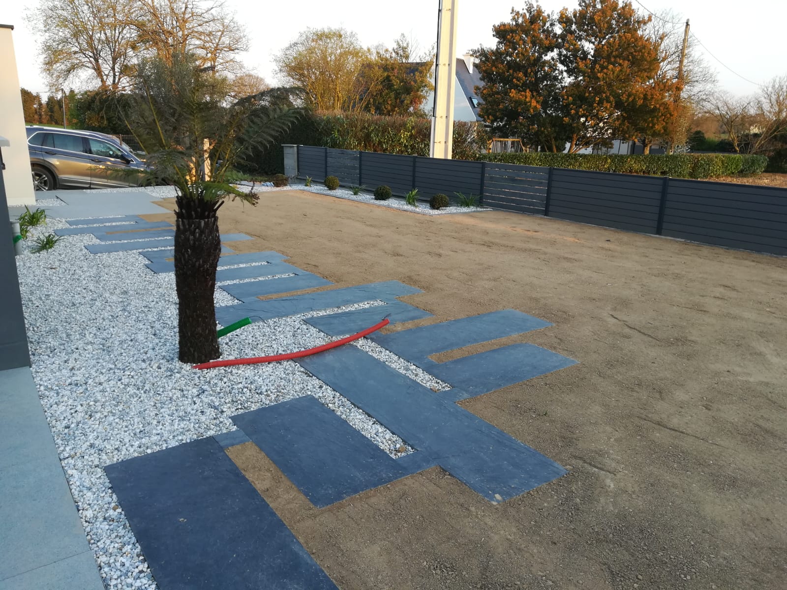 Allée dalles d’ardoise Allée dalles d'ardoise